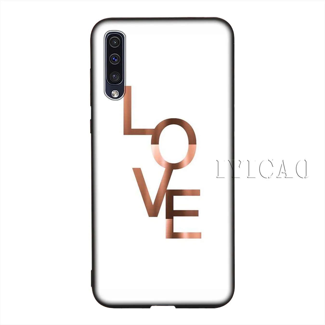 1 IYICAO, мягкий силиконовый чехол с сердечком ананасом и золотой розой для samsung Galaxy A10 A30 A40 A50 A70 M10 M20 M30, чехол - Цвет: 1