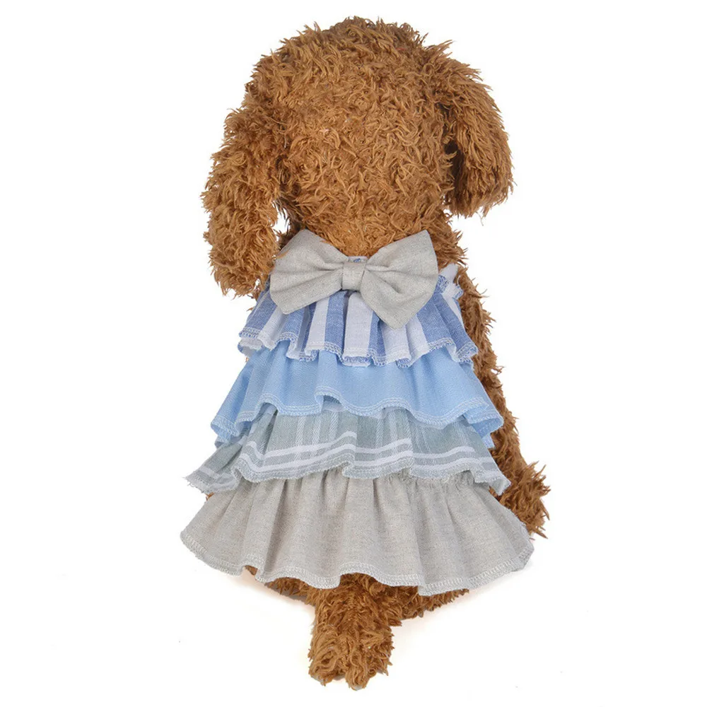 Transer Vestido Perro; сезон весна-лето; юбка-торт с бантом; маленькое платье; костюмы для собак; Модная одежда для домашних животных; 18 Dec14