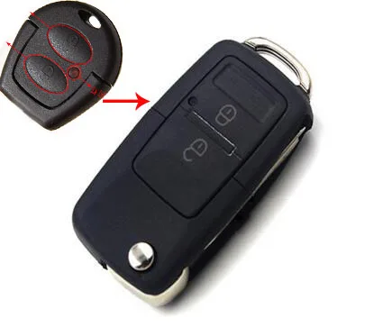 

Unuct Blade Key Blanks FOB Case For VW Jetta 2 Buttons Modified Flip Folding Remote Key Shell