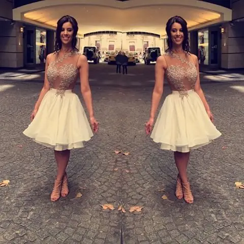 Прозрачные платья для встречи выпускников А силуэт с высоким воротником до