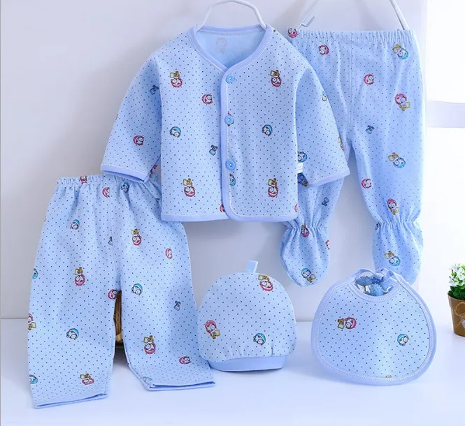 Комплект одежды для новорожденных мальчиков и девочек 0 6 месяцев 100% хлопок (5