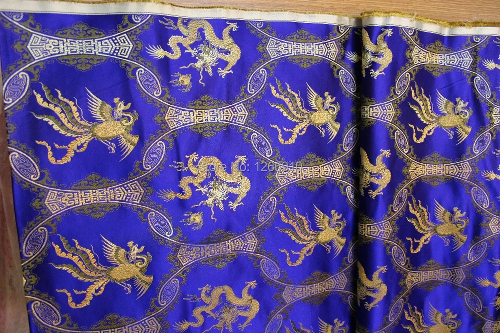 Китайская шелковая парча тканая Дамасская ткань cheongsam Подушка Сапфировая синяя