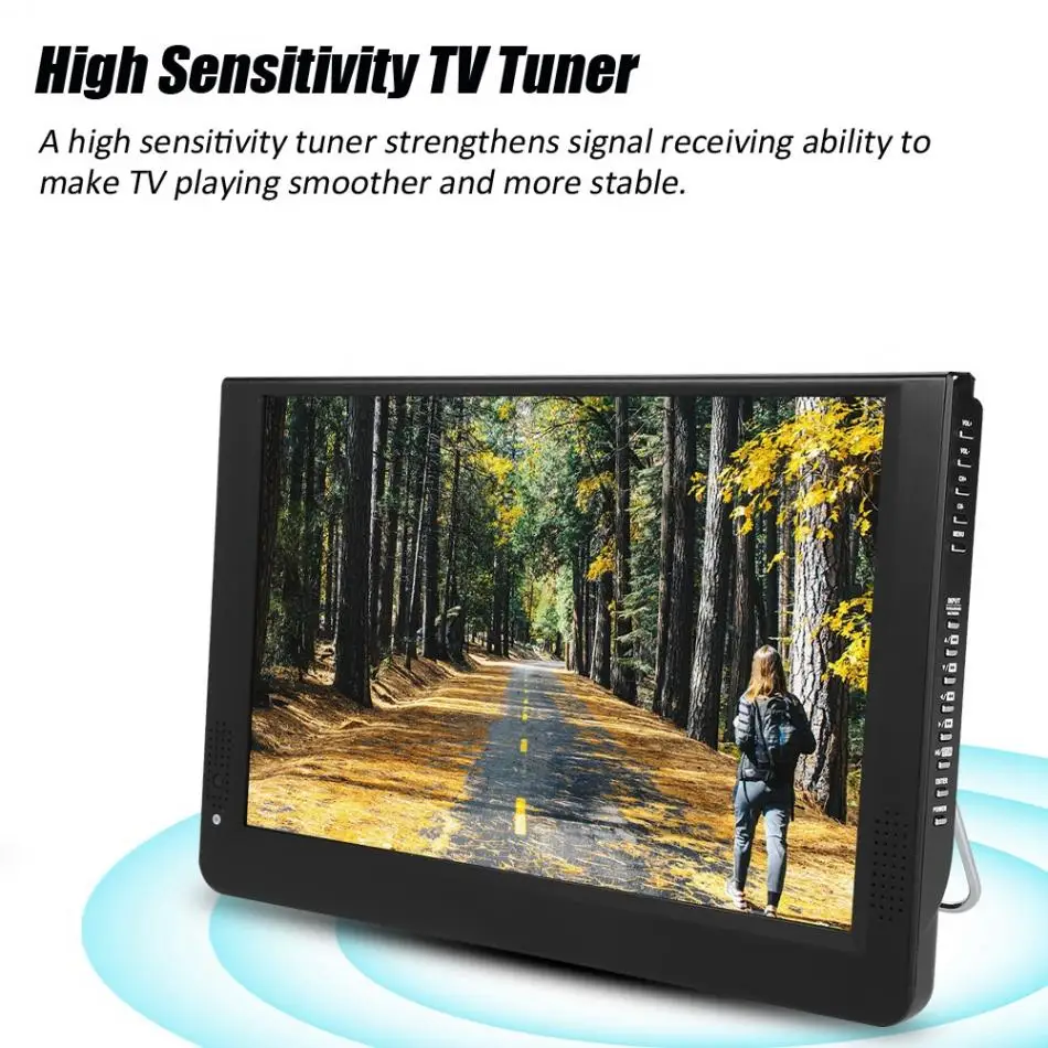 LEADSTAR 12 дюймов 1080P телевизор цветной экран Автомобильный цифровой ТВ/УВЧ/УКВ стерео окружающие Автомобильные ТВ США штекер стиль