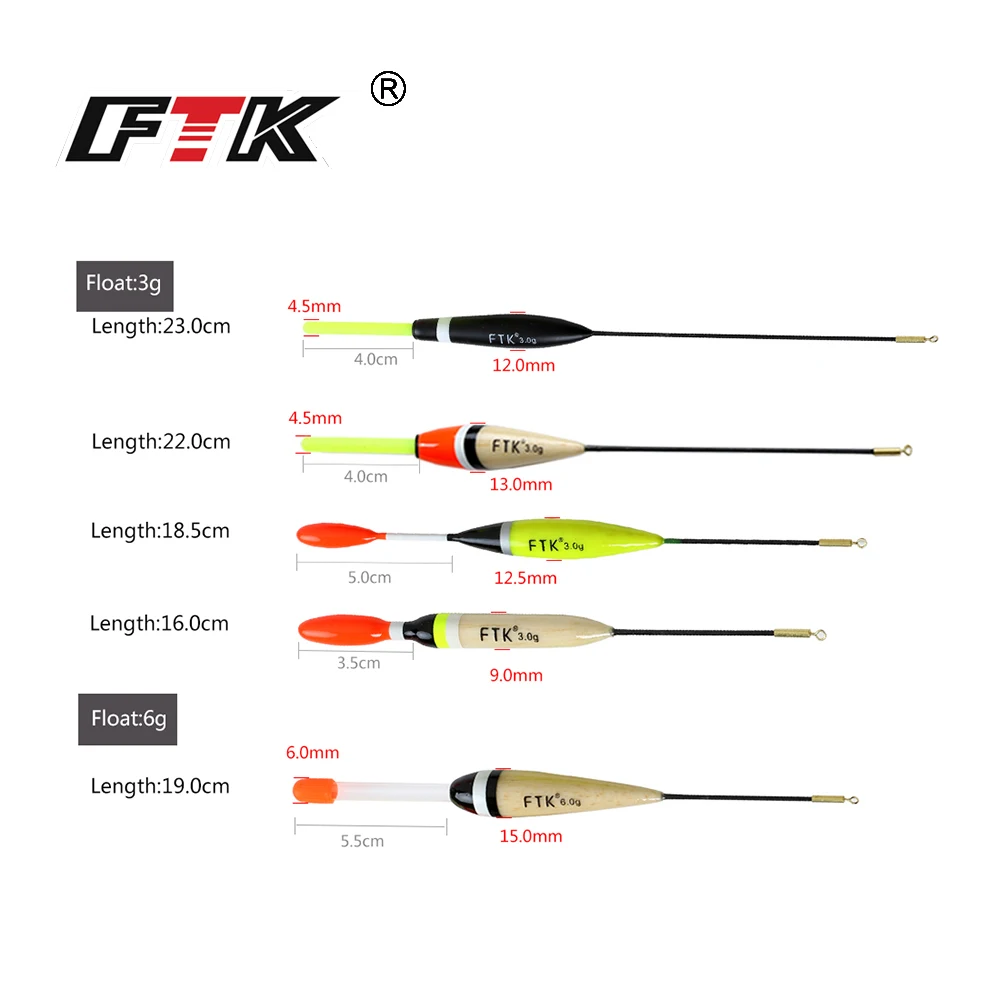 FTK 5 шт./упак. Barguzinsky Fir Float 3g 6g длина 16 см 23 рыболовный поплавок вертикальный