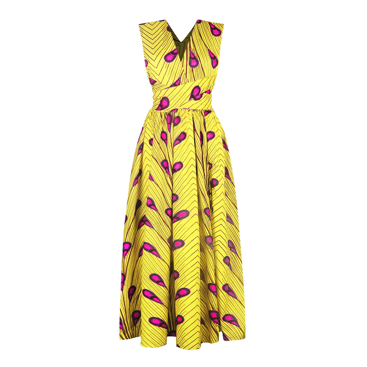 

2019 new sexy fashion style summer african women polyester printing plus size long dress