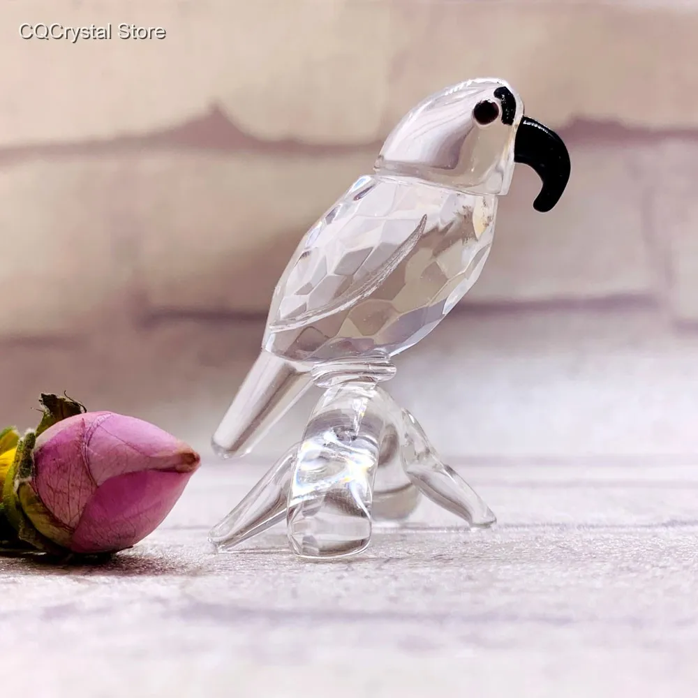 Хрустальные милые фигурки попугая миниатюрные стеклянные статуэтки животных