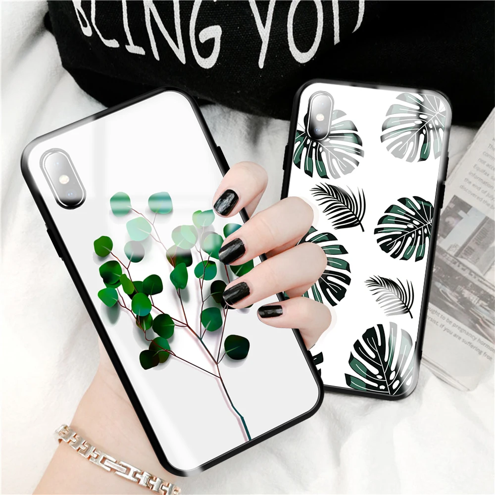 Tempered glass Soft TPU Edge Case For iPhone XS MAX XR 8 7 6 6S Plus 11 pro max Painted Layer Back Cover Love Heart Cases | Мобильные