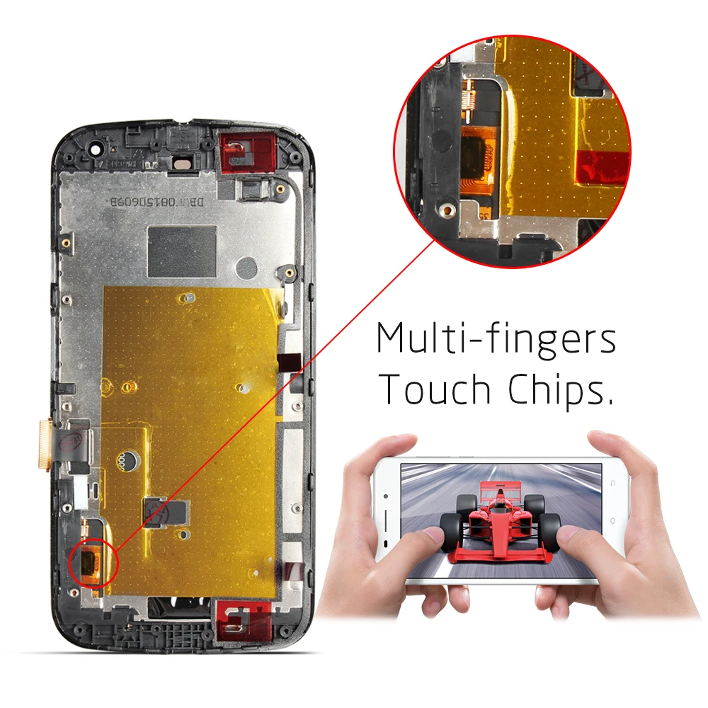 ЖК дисплей для MOTOROLA MOTO G2 сенсорный экран с рамкой сменный Moto G + 1 XT1063 XT1069 XT1068