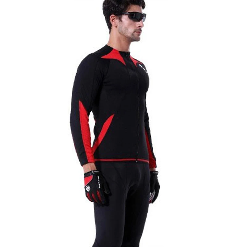 Осенне зимние велосипедные комплекты из Джерси ветрозащитный Теплый