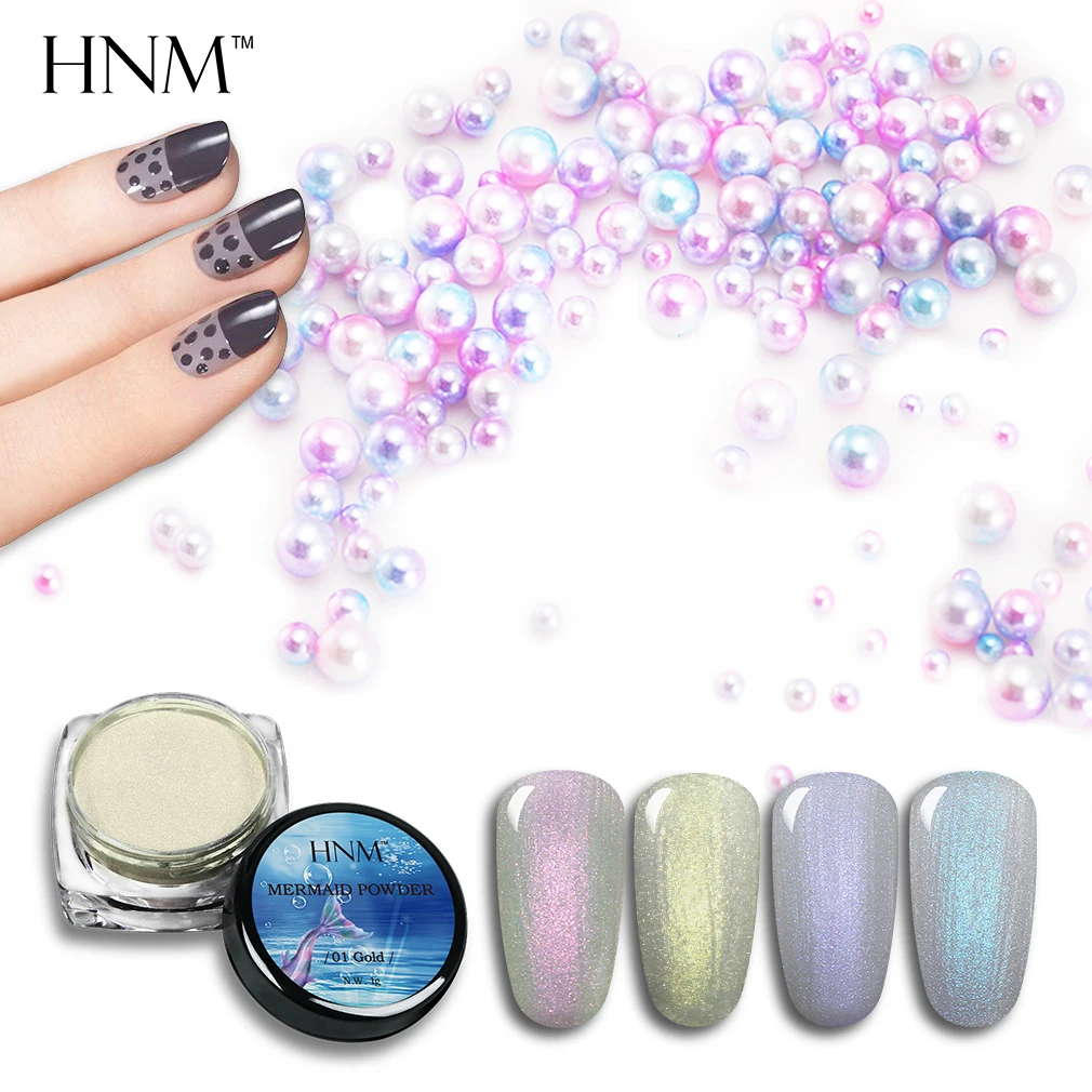 HNM Русалка пудра Nail Art DIY Bling Блестки акриловый порошки голографические блестки