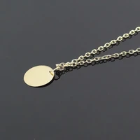 fashion golden round chain necklace for women simple cooper metalic pendant retro vintage short necklace choker jewelry