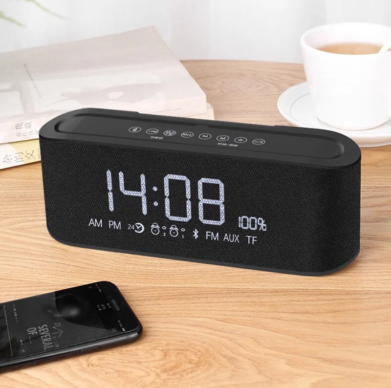 Портативный будильник Bluetooth динамик беспроводной объемный стерео тканевый s