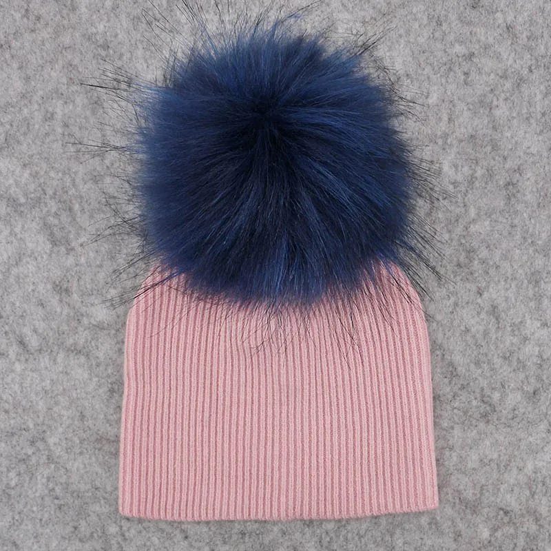pink 5 Лидер продаж года, однотонные шапки с гофрированной резинкой для новорожденных, шапки с помпоном из искусственного меха, новые милые мягкие шерстяные шапки skully для девочек и мальчиков - Цвет: pink 5