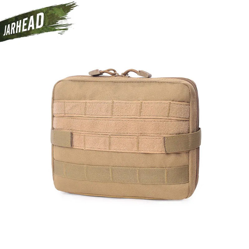 Темный хаки 1000D Тактический Molle Чехол нейлоновый черный тактический Чехол большой органайзер для журналов универсальный телефонный медик поясная Сумка EDC Molle чехлы - Цвет: Темный хаки