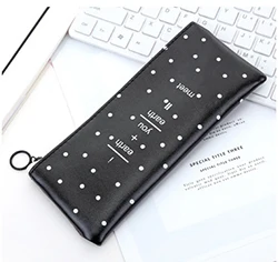 F Black spot Strip Милый розовый чехол-карандаш Kawaii в черно-белый горошек из искусственной кожи для девочек, канцелярские принадлежности, офисные школьные принадлежности Zakka escolar - Цвет: F Black spot Strip