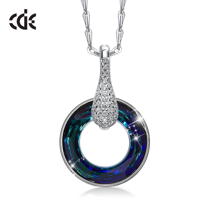 CDE 925 Sterling Silver Embellished with crystals Necklaces woman party Fashion lucky wheel pendant fine Jewelry | Украшения и