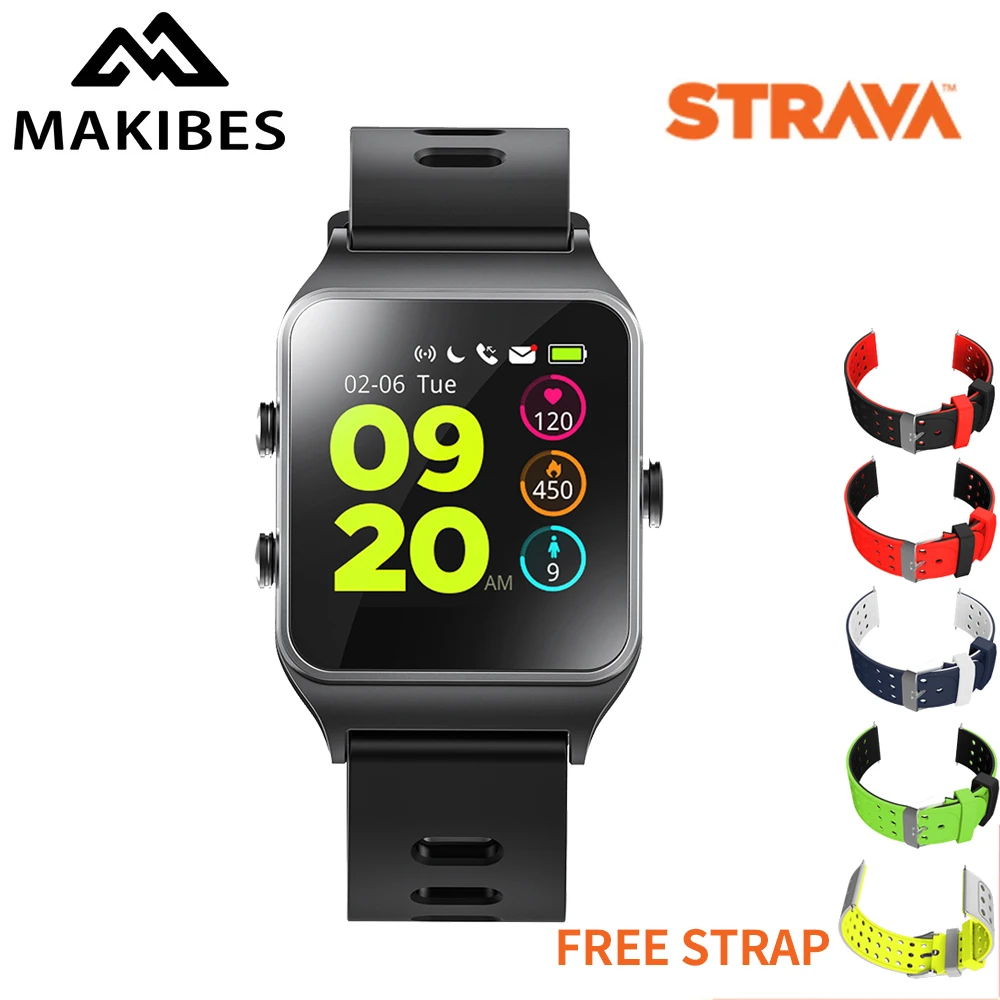 Смарт-часы Makibes BR3 с бесплатным ремешком, gps, браслет Strava, IP68, водонепроницаемые, пульсометр, 1,3 дюймов, цветной экран, многофункциональные смарт-наручные часы