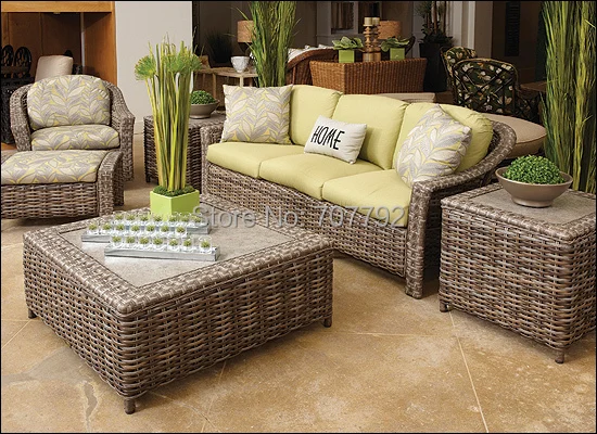 Горячая продажа крытый поли РАТАН мебель Собранный диван набор | Мебель