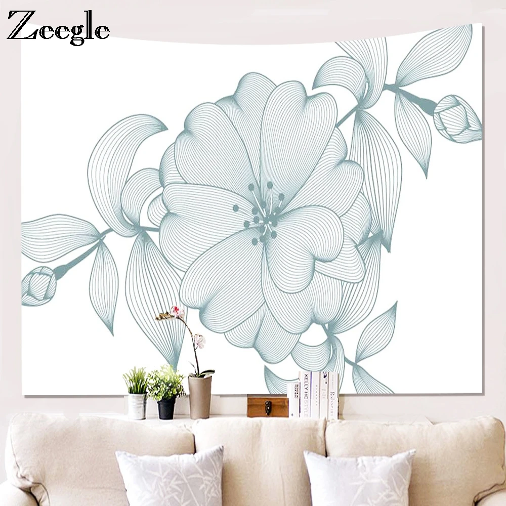 Zeegle Flower Printed Mandala Tapestry Soft Sandy Beach Throw Towel Wall Decor Cloth Background Blanket Yoga Mats Table | Дом и сад