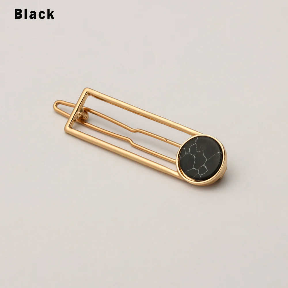 H53 Black 1 шт. минимализм металлические акриловые заколки геометрические круглые прямоугольные формы заколки для волос для женщин аксессуары для волос в Корейском стиле головной убор - Цвет: H53 Black