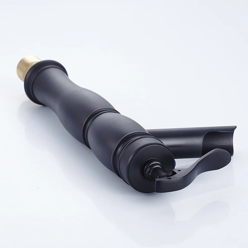 

Bathroom Classic Retro Waterfall Black Basin Faucets Sink Taps Toilet Single Handle Single Hole Hot and Cold Mixer Tap SY-038R