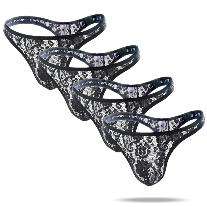 Трусы танга мужские кружевные 4 шт.|mens lace underwear|lace underwear for mensexy men |