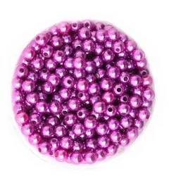 Light Purple 500 шт./лот 6 мм Диаметр Круглый Жемчуг искусственный пластиковый жемчуг бусины 15 цветов для DIY ювелирных изделий браслет ручной работы - Цвет: Light Purple
