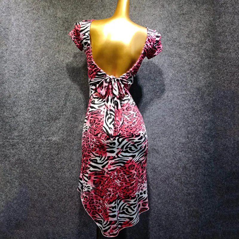 Женское платье для латиноамериканских танцев разноцветное из модала с открытой