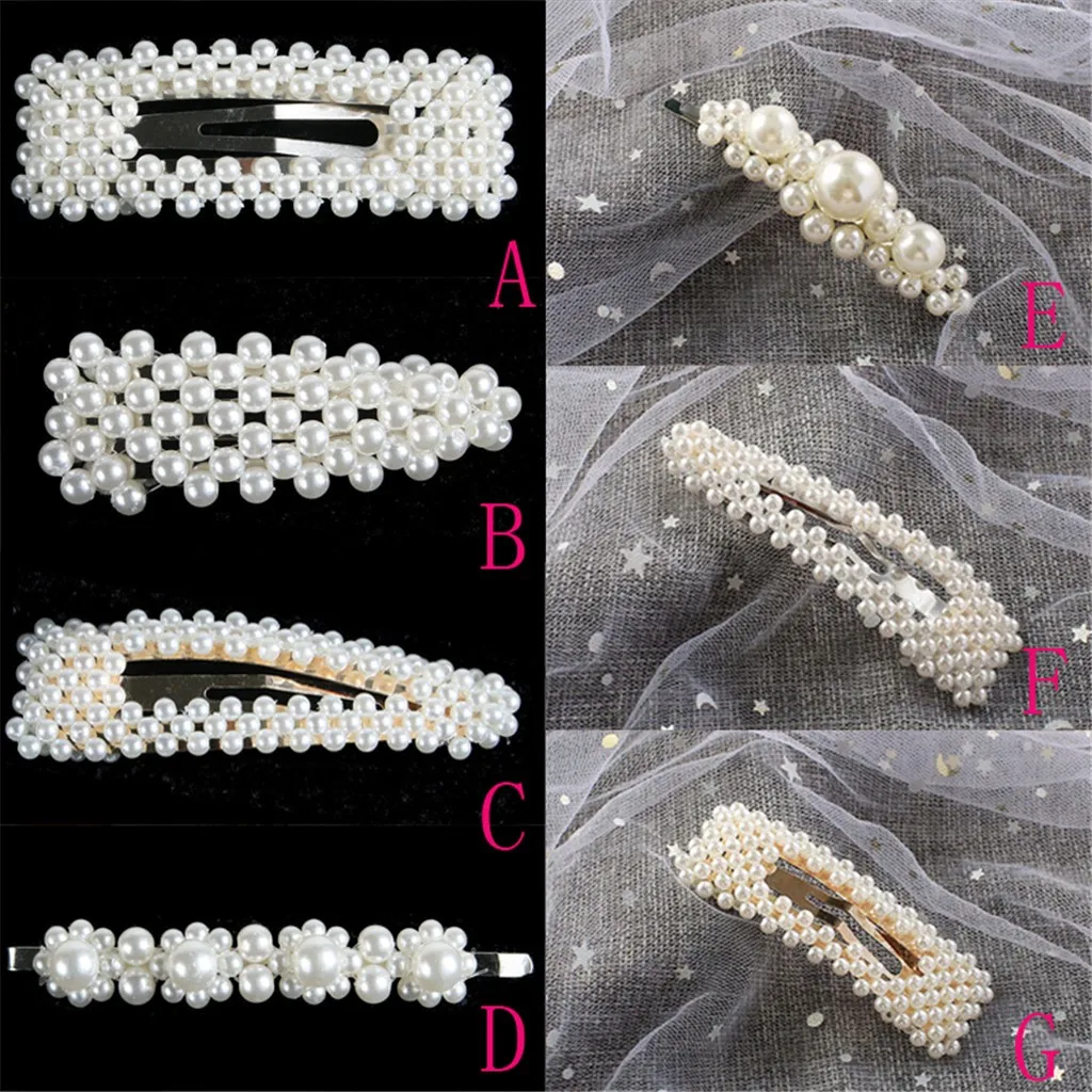 Модная женская заколка для волос с жемчугом и бусинами аксессуары подарок |