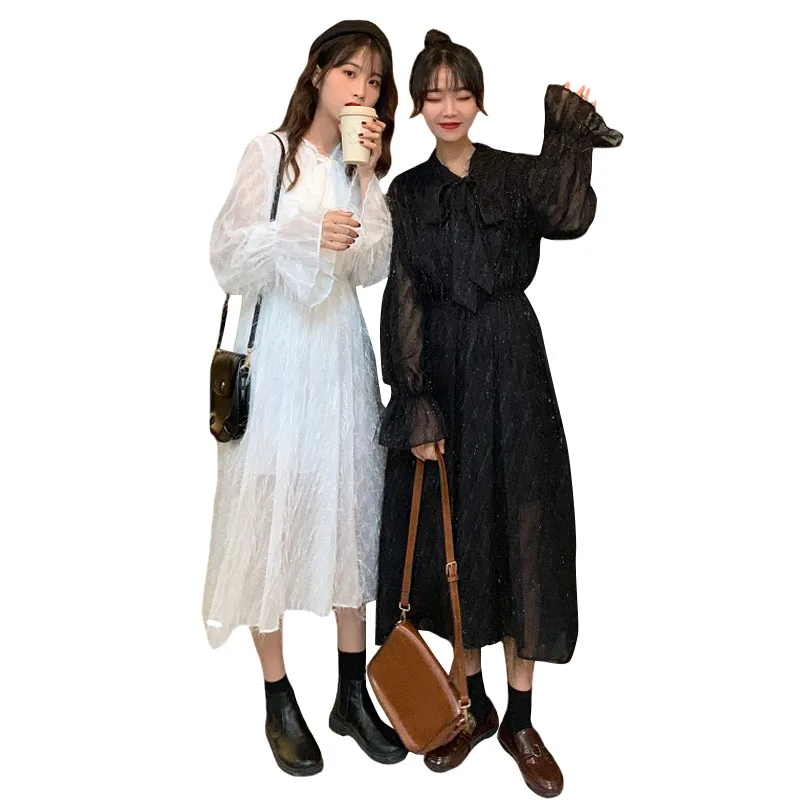 2 цвета Mihoshop Ulzzang Корейская женская модная одежда с бантом милое белое черное