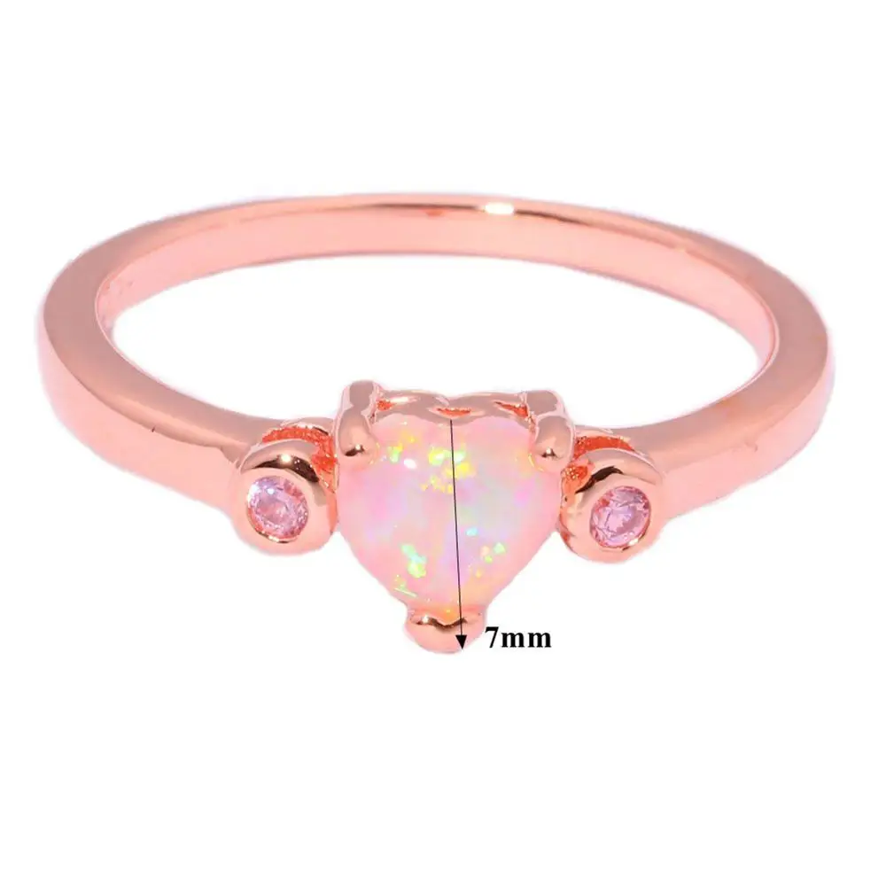 CiNily Created Pink Fire Opal Zircon Rose Gold Color Wholesale Hot Sell for Women Jewelry Ring Size 7 8 9 OJ8851 | Украшения и