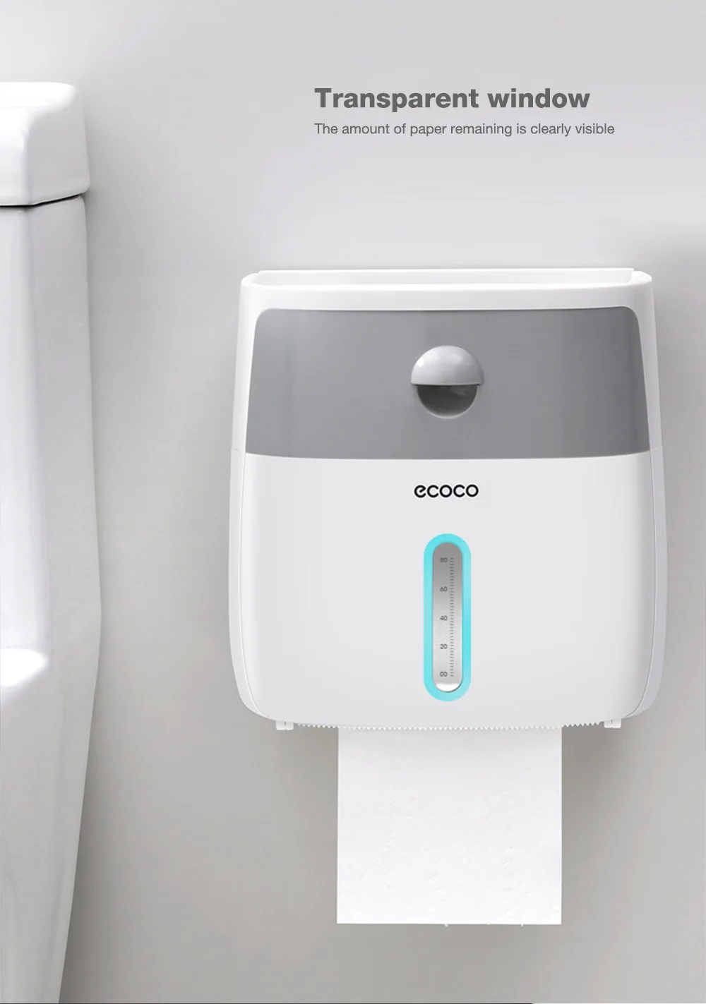 Ecoco двухслойная коробка для хранения салфеток водонепроницаемый настенный держатель для туалетной бумаги для гостиной ванной комнаты кухни#3