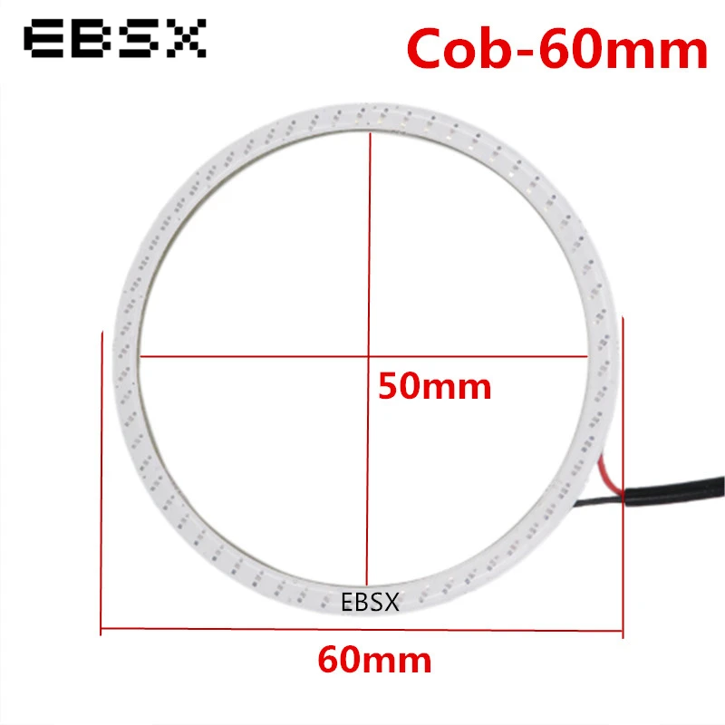 10 шт. (5 пар) Автомобильные кольца EBSX COB 60 мм ангельские глазки чипы фары