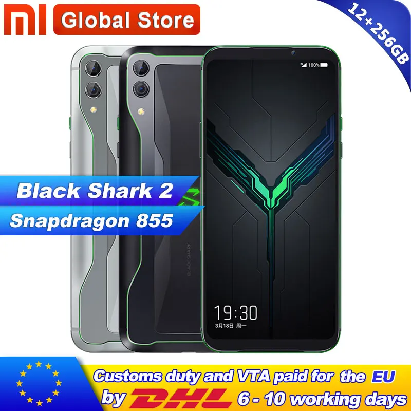 Xiaomi Black Shark 2 12 Гб 256 ПЗУ мобильный телефон Snapdragon 855 Восьмиядерный игровой 48 Мп