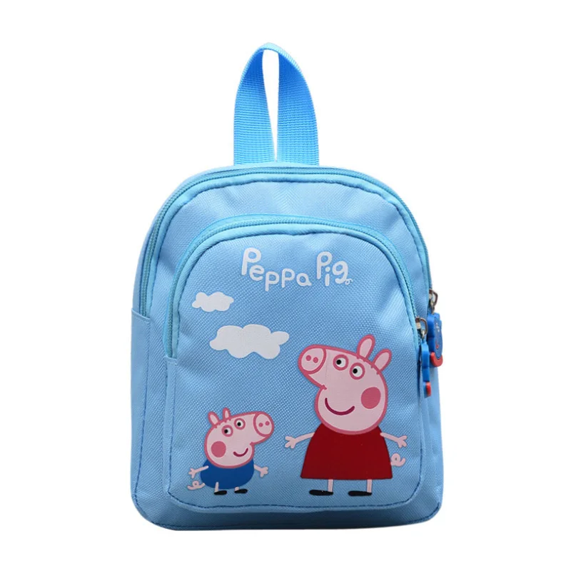 2 Peppa Pig Toy Cartoon Character Action Figure Backpack High Quality Material Nylon Cloth Cartoon Bag School Bag Children's Gift - Color: 2