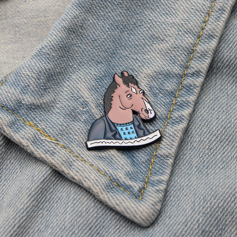 P2604 Dongmanli BoJack Horseman рисунок искусство эмалированные булавки и броши для женщин мужчин нагрудные булавки рюкзак сумки значок подарки