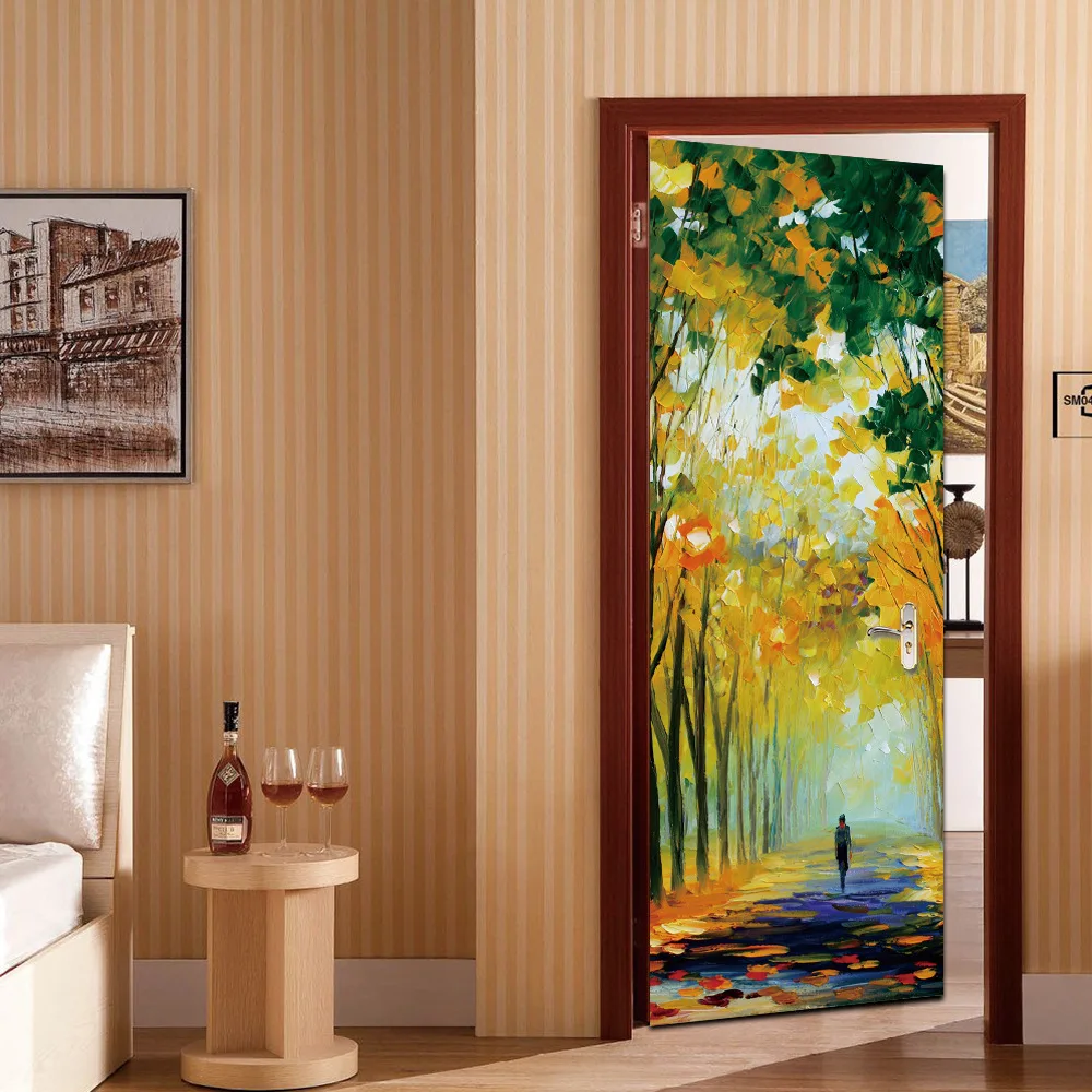 3d наклейки на дверь adesivi per porte adesivi porte для украшения дома 77 см* 200 см обои на дверь номер mt090