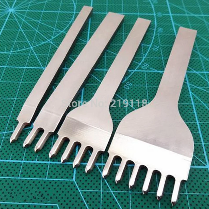 

1 Set Leather Craft Tools Hole Punches Stitching Punch 1+2+4+6 prong 4mm New