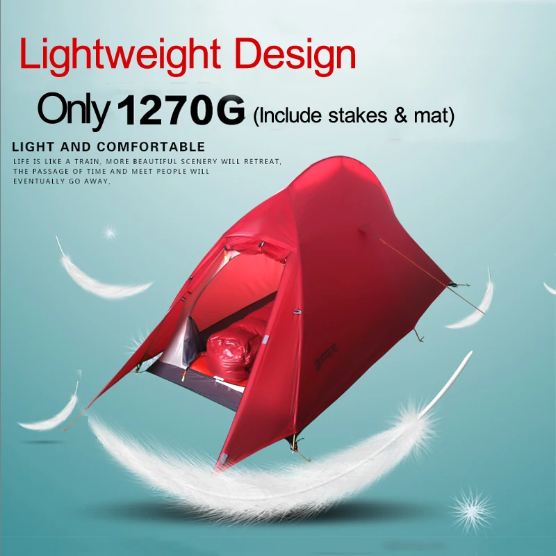 Bestellen Licht-gewichtung Ultraleicht Camping Zelt Doppel Schicht Wasserdichte 15D Nylon Silicon Beschichtet Einzel Zelte Luft-Und Raumfahrt Aluminium Stange