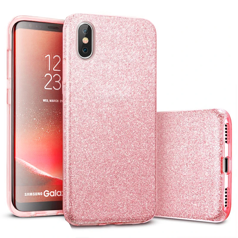 Glitter Silicon Case For Samsung Galaxy A10 A20 A30 A40 A50 A70 A6 A7 A8 A9 J3 J4 J6 Plus 2018 S8 S9 S10 S10E 3 Layer Cover |