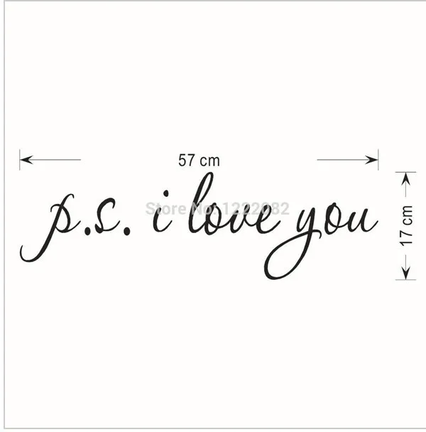 Настенная Наклейка PS I Love You 58*15 см украшение для дома известные и вдохновляющие