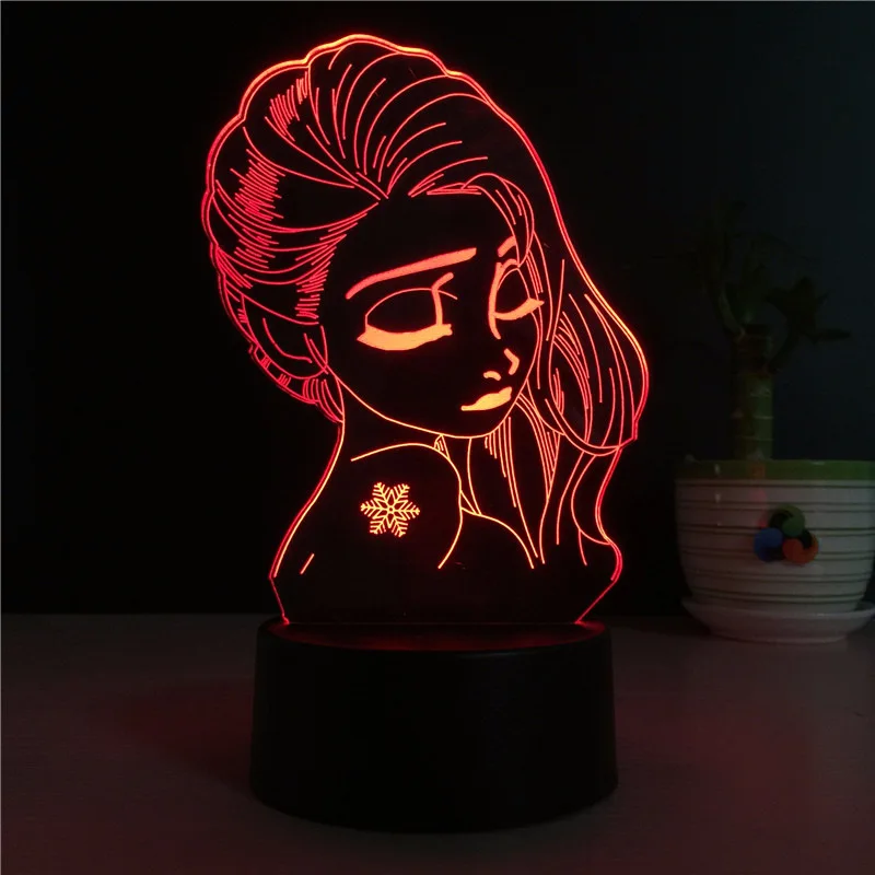 Юки онна снег женские 3D Акриловые Ретро Настольная лампа Luz De Lampara светодиодный usb