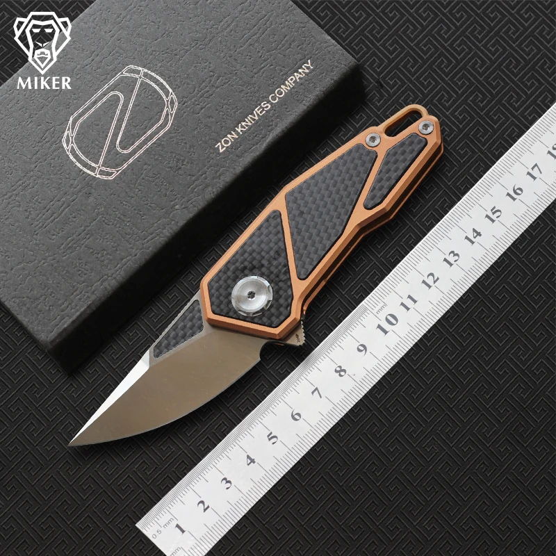 Складной нож MIKER Co. ZKC A01A Flipper CF + алюминиевая ручка (2 5 дюйма 204P сатин) уличный