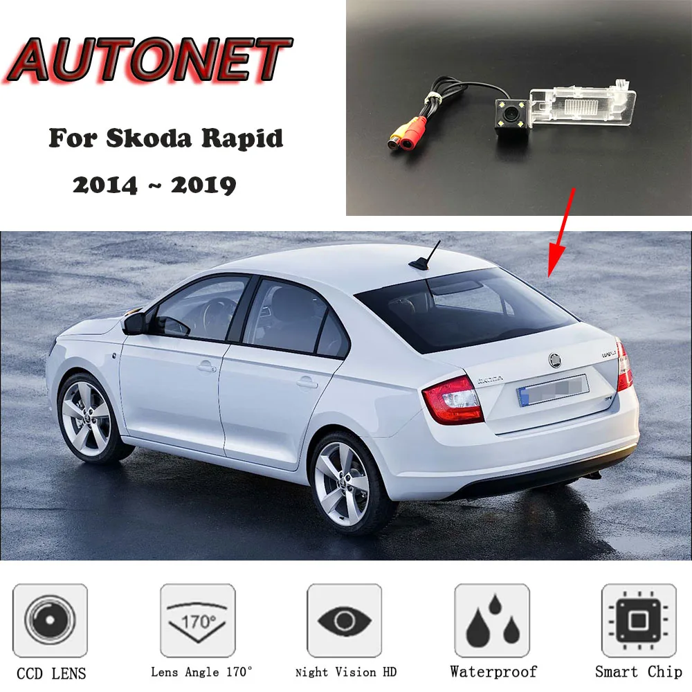 

AUTONET Backup Rear View camera For Skoda Rapid 2014 2015 2016 2017 2018 2019 Night Vision/license plate camera/parking Camera