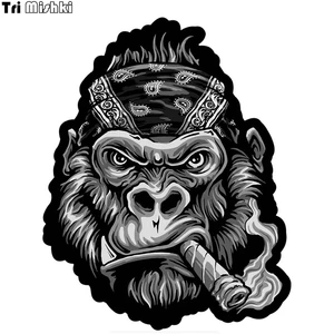 Три мишки WCS113 14x17,5 см бандана Горилла патч курительная забавная наклейка для автомобилей Красочный авто автомобильные отличительные знаки