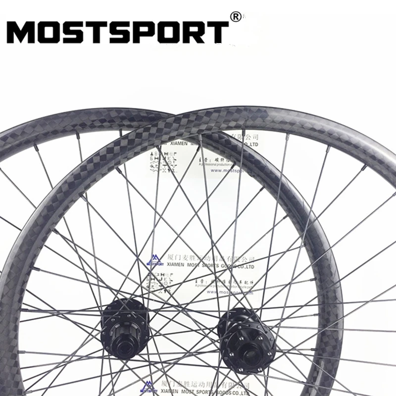 MOSTSPORT 27.5er/650B Asymmetric MTB Tubeless Carbon Wheels DT SWISS 350 Hubs Thru Axle 110*15/148*12 Boost | Спорт и развлечения