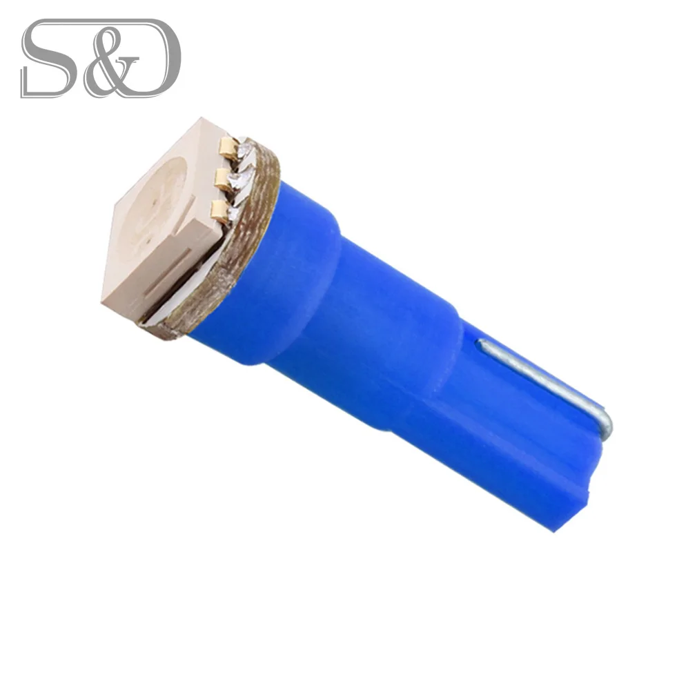 Бесплатная идентификация T5 1 SMD 5050 Голубая светодиодная лампа 74 светодиодный Ода
