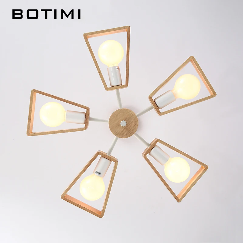 BOTIMI Lustre деревянная люстра Lustres para sala de jantar E27 светодиодный регулируемый подвесной светильник деревянная столовая осветительная арматура