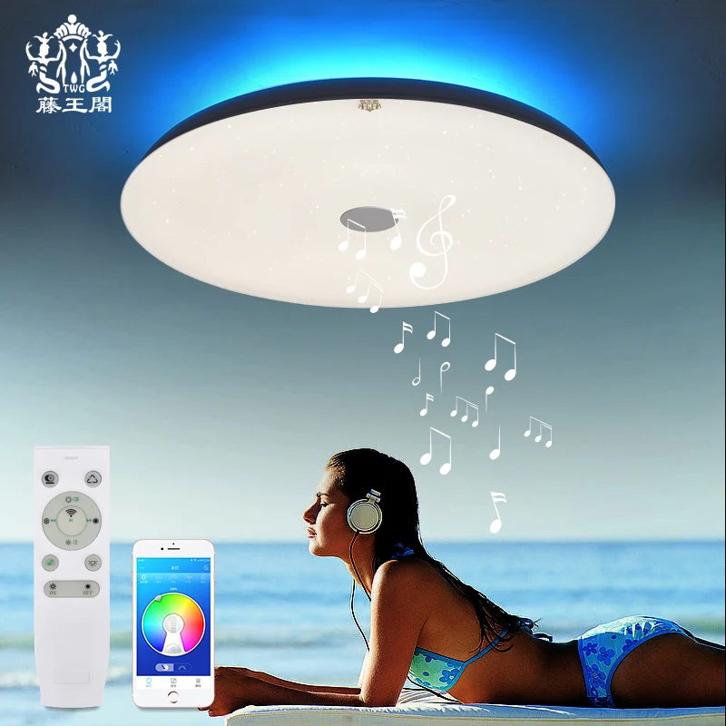 Современный потолочный светодиодный RGB светильник с динамиком и Bluetooth