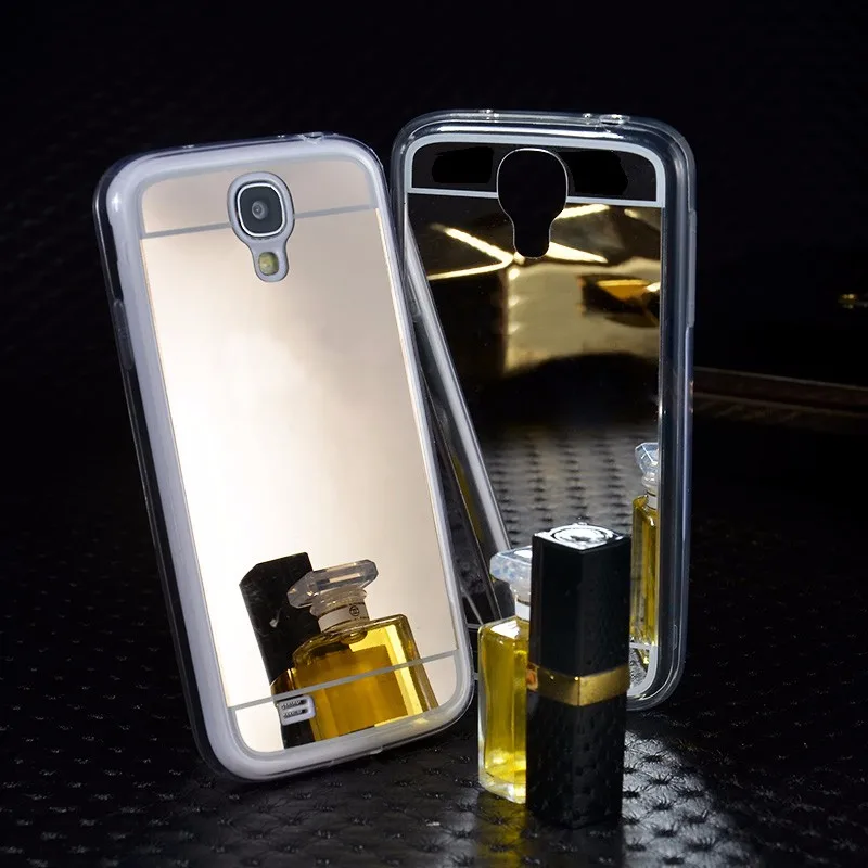 Coque S4 мини S5 мини Роскошная прозрачная пленка, поликарбонат чехол для телефона из мягкого силикона ТПУ с рисунком зеркальный чехол для Samsung Galaxy S4 i9500 S5 i9600 NEO золотой чехол